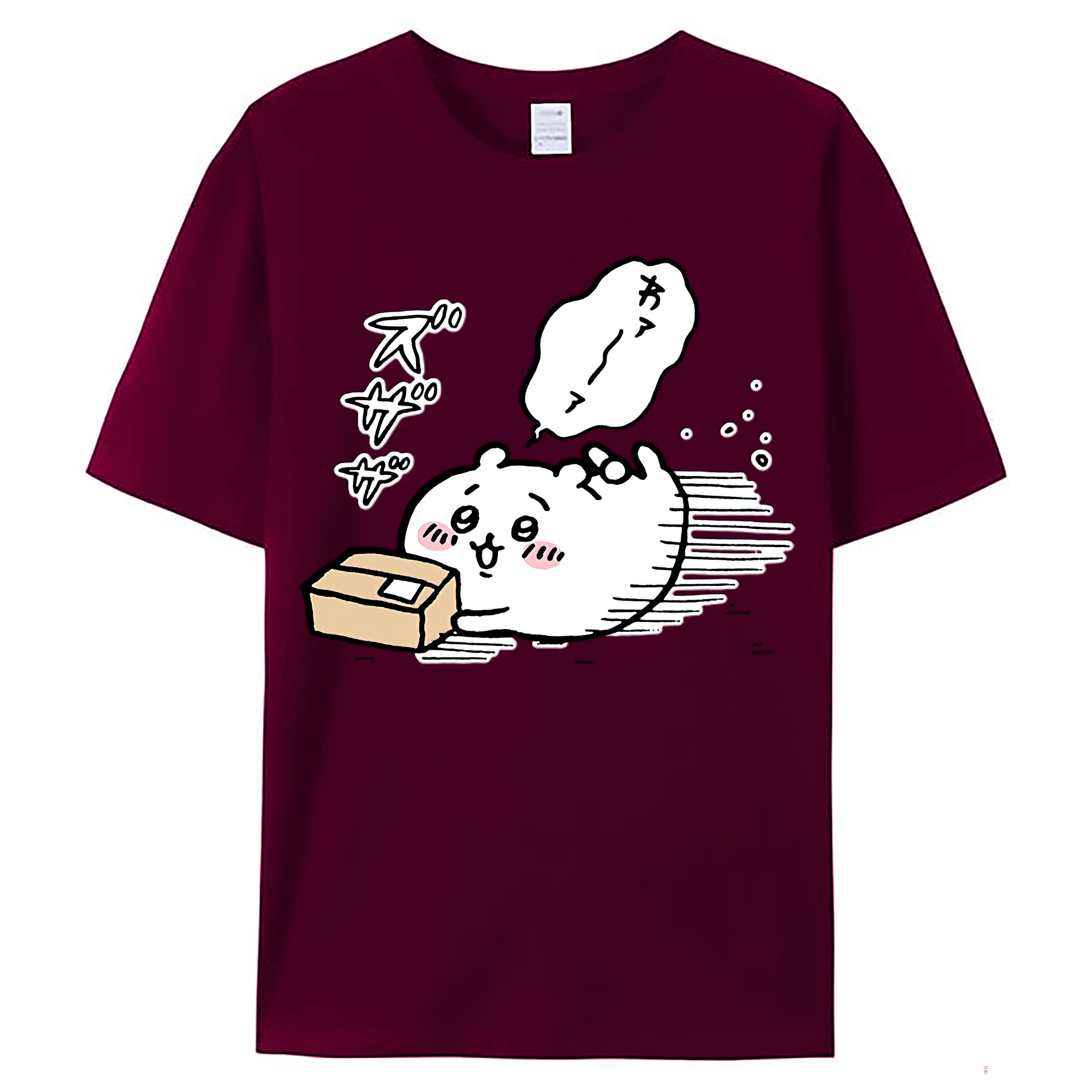 （画像用） ちいかわ ちいかわ Chii-kawa chiikawa レディースカジュアルプリントTシャツ（綿100％）
